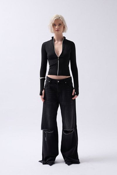 İpeksi Silky Zipper Detailed Blouse