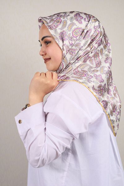 PİRAMİT Φουλάρι από ρεγιόν με σχέδιο Pyramid Luxer - Pattern-55 - Color-11