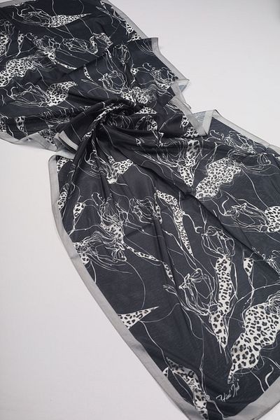 Hint İpek Indian Silk Patterned Digital Voile Tens. Shawl - Pattern-02 - Color-01
