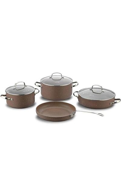 KORKMAZ A2900 Browni 7 Piece Cookware Set Granite