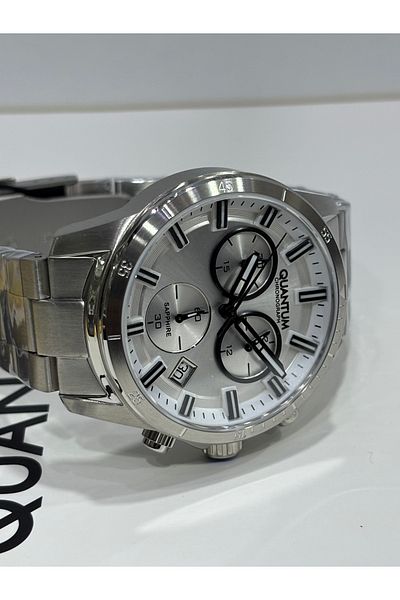 Quantum White Dial Saphire Povertech Special Series 100% Steel Chorograph 100 m 45 mm
