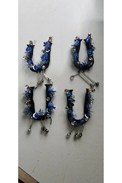 BERKE TUHAFIYE AKSESUAR 4 قطع حرف U عرض 4 سم طول 6 سم رقعة شعار مطرزة بالحجر ...