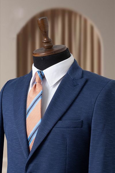 Sergio Ferraro Light Navy Blue Italian Style Slim Fit Men's Blazer Jacket