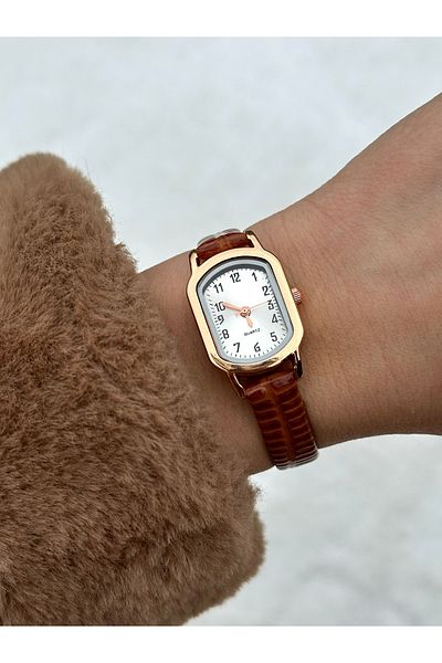 wesscollection Retro Minimal Leather Cord Women's Wristwatch - Rose