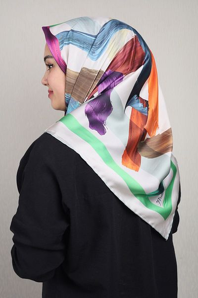 PİRAMİT Φουλάρι από ρεγιόν με σχέδιο Pyramid Luxer - Pattern-49 - Color-12