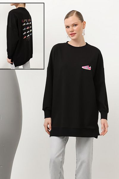 REMSA Τυπωμένο Sweat Tunic - 20614 Μαύρο