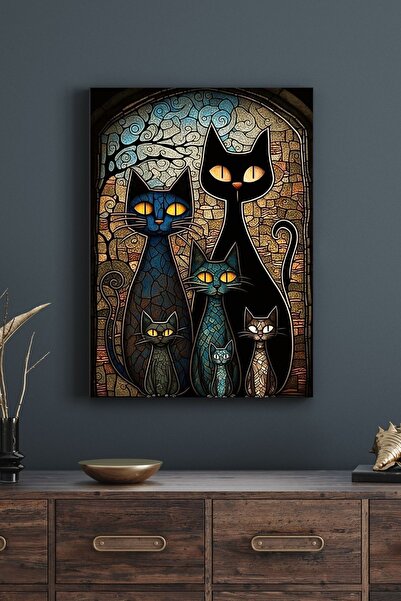Lona Sanat Cat Family Themed Wall Covering – Printed Decorative Tapestry Wall...
