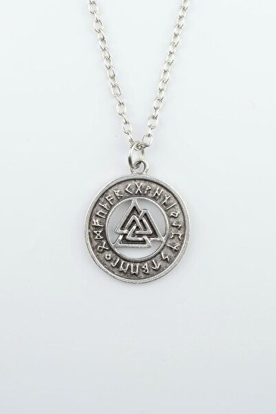 Bu Farklı Viking Tılsımlı Pusula Erkek Kadın Kolye Antik Gümüş Kaplama - 60 C...