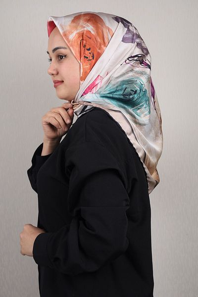 PİRAMİT Φουλάρι από ρεγιόν με σχέδιο Pyramid Luxer - Pattern-42 - Color-07