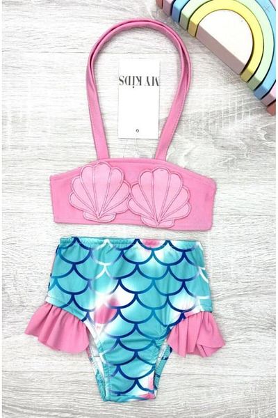 RAPAPA Girl's Seashell Patterned Bikini Set 2802