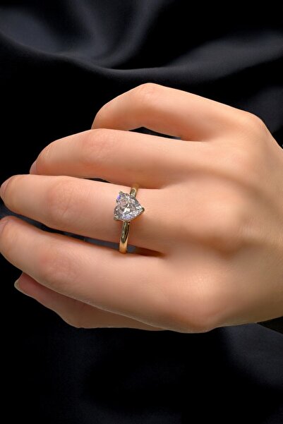 Altınaşkı Kalp Tektaş Altın Yüzük