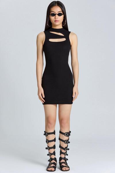 World Fashion Trends 2583 Rochie Neagră Double Drop