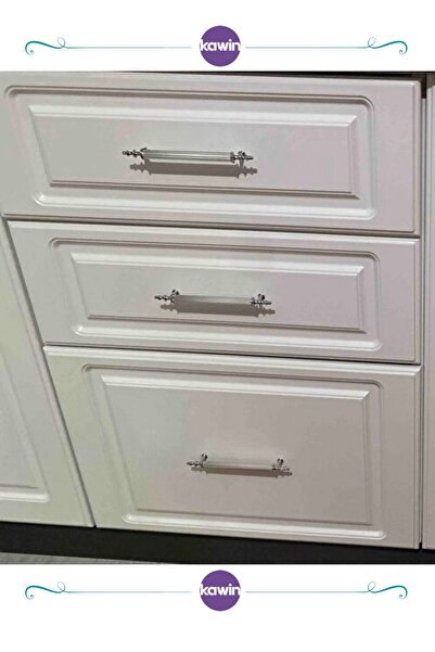 Kawin Chrome Handle 224mm Metal with Screw - Cabinet, Dresser, Unit, Bedside Table, Kitchen Cabinet, Cloakroom Handle