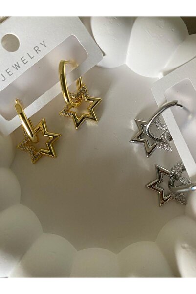 Jewerly Yıldız model sallanan çelik paslanmaz küpe