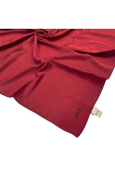 Aker Monogram Scarf - Claret Red 941