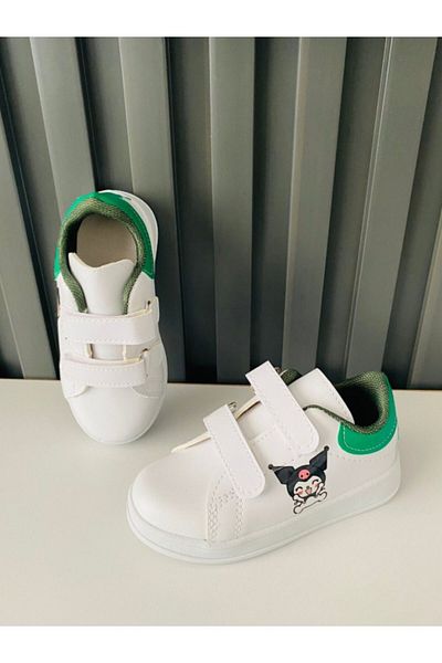 ALTUNTAŞ Girls Boys Unisex Cirt Velcro Lightweight Sneakers Green