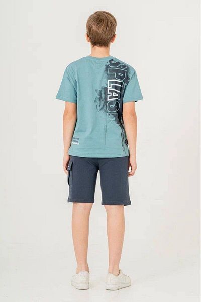 MAXI DRY 100% Cotton Front Back Printed Cargo Pocket Shorts Men's Bottom Top Set