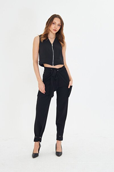 LAMANTE ZIPPERED BLACK VEST