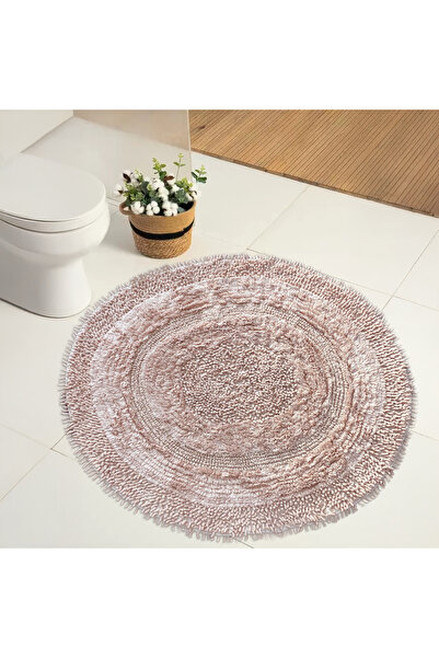 Teksev Spagetti Pembe Renk Yuvarlak Oda Banyo Halısı Makinede Yıkanabilir %10...