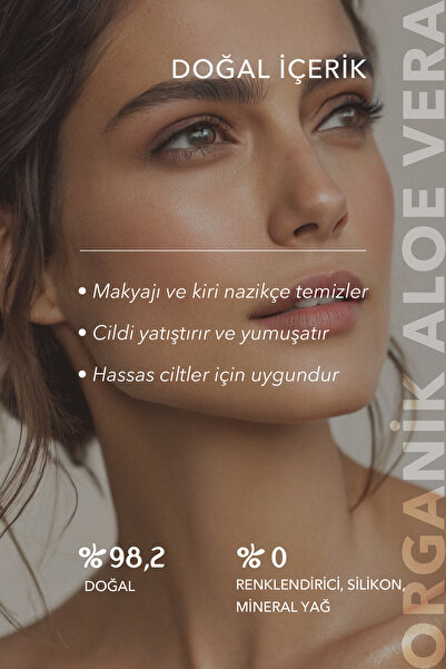 ECOLATIER Micellar Su Hassas Ciltler İçin Makyaj Temizleyici Nemlendirici Yüz Temizleyici Organik Aloe Vera