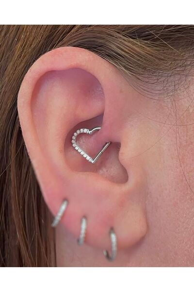 Arescollection g23 Titanium (titanyum) zirkon taşlı 1 adet daith septum uyuml...