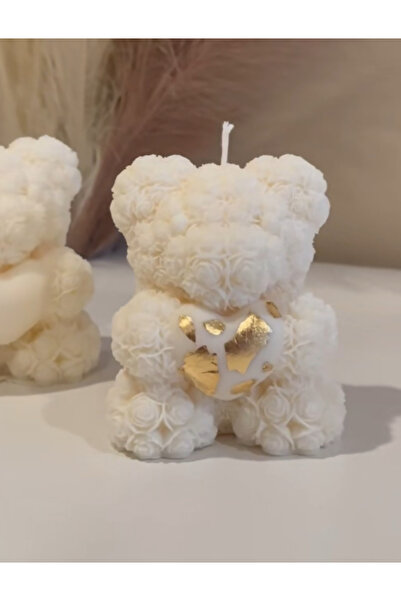 mislinapearls Kalp gold detaylı mini ayıcık