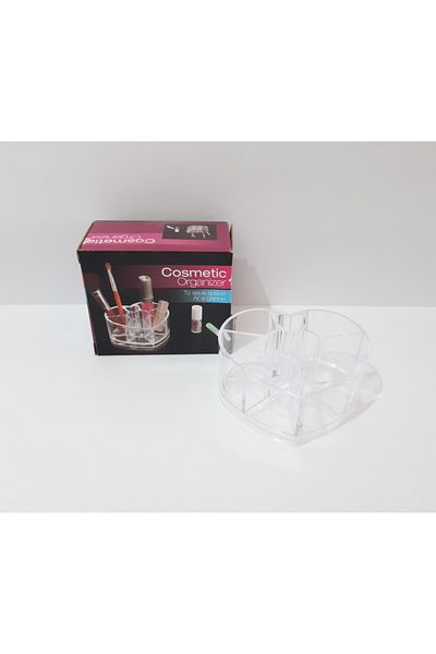 renkli çiçekler Διαφανές πλαστικό μίνι καλλυντικό organizer με φιγούρα καρδιάς |