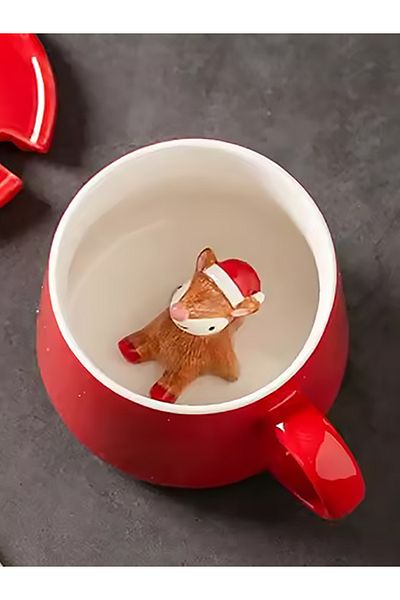 MUKKO HOME 3D Cute Red Riding Hood Animal Figurine Porcelain Mug - 350ml |   Fun and Stylish
