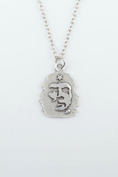 Bu Farklı Che Guevara Kolye Gümüş Kaplama Düz Zincir Kolye