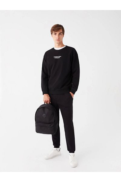 LC Waikiki LCW ACCESSORIES ΜΑΥΡΟ Ανδρικό σακίδιο πλάτης με ίσιο φερμουάρ
