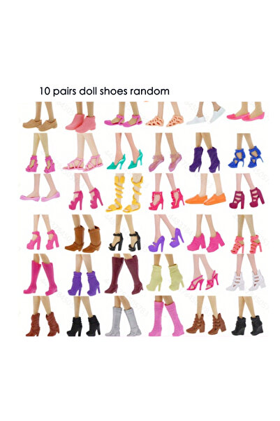Choice 10 أحذية عشوائية مجموعة واحدة من إكسسوارات الدمية للفتيات أحذية الدمية...