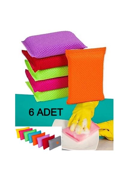 NEHAN 6-Piece Honeycomb Textured Dish Sponge Magic Practical Sponge