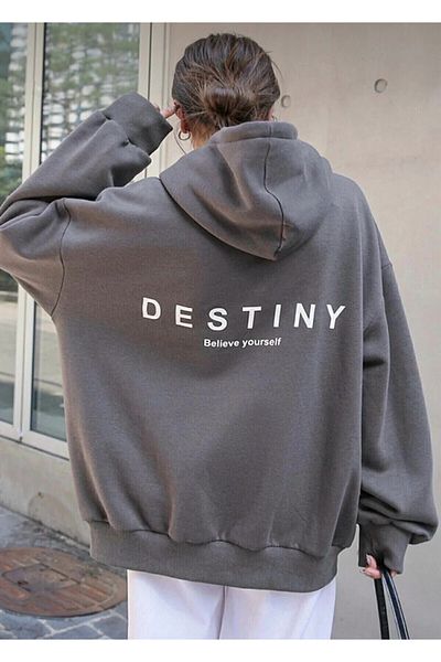 BLYDE LAYY Anthracite Destiny 3 Thread Design Printed Sweatshirt