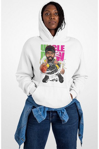 Fuddy Moda Unisex Kyrie Irving Printed Hooded Sweatshirt, Oversize Basketball Themed Hoodie