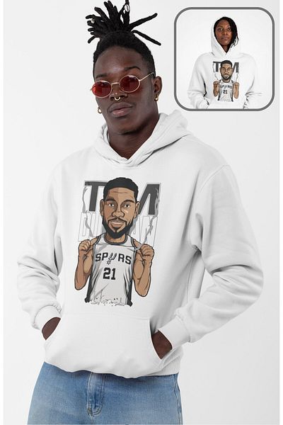 Fuddy Moda Unisex Tim Duncan Hoodie - Φούτερ με θέμα το μπάσκετ Oversize Gate