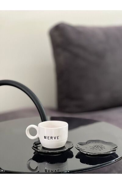 MeGgDecor Yeni Batık Isimli 90ml Türk Kahvesi Fincanı (İSTEDİĞİNİZ ISMİ YAZIYORUZ)