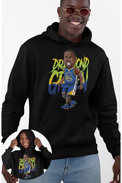 Fuddy Moda Unisex Draymond Green Printed Top, Oversize Basketball Motif Hoodie