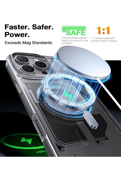 TORRAS جراب MagSafe لهاتف iPhone 16 Pro Max: حماية عسكرية، مقاوم للصدمات، مضاد للخدش، شفاف