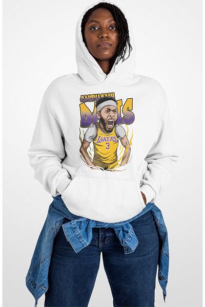 Fuddy Moda Unisex Anthony Davis Oversize Basketball Hoodie - Hooded Sweatshirt