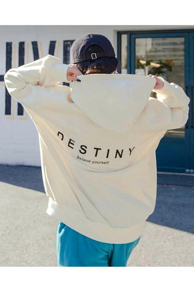 BLYDE LAYY White Destiny Design Printed Sweatshirt 3 Thread Destiny