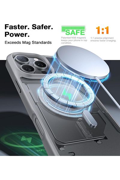 TORRAS "TORRAS MagSafe Case for iPhone 16 Pro Max: Military-Grade Protection, Slim, Anti-Scratch, Gray