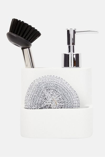 Muy Mucho 3 Pieces Bathroom Cleaning Set, White Combo