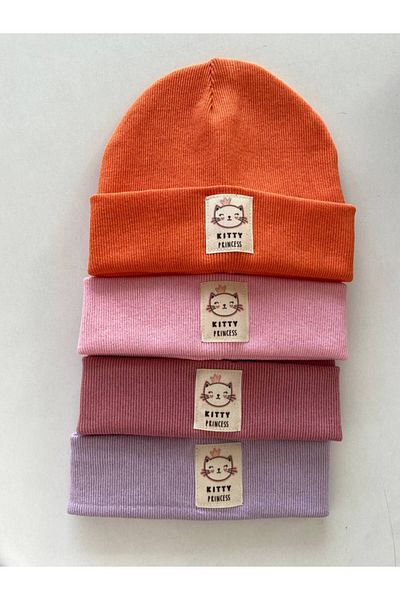 HEREN BUTİK Rose Dried Cat Label Beanie Neck Collar Set