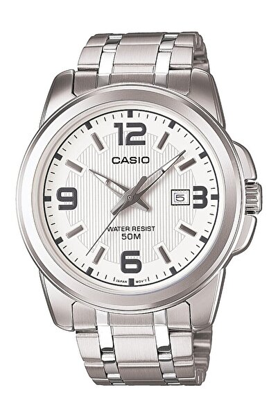 Casio Çelik Kordon Kadranı Beyaz Korodnu Gri Renk Garantili Erkek Kol Saati