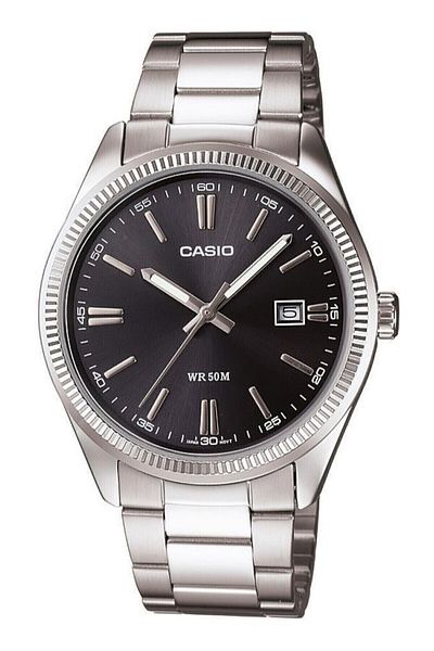 Casio White Color Cord Black Color Dial Luxury Men's Wristwatch