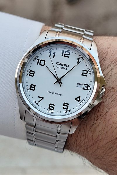 Casio New Season Silver Color Analog Number Men's Wristwatch
