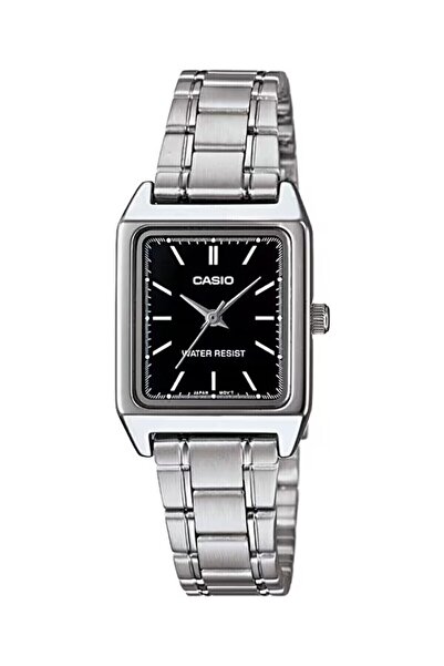 Casio Çelik Kordon Kadranı Siyah Kordonu Gri Renk Kadın Kol Saati 2 Yıl Garantili