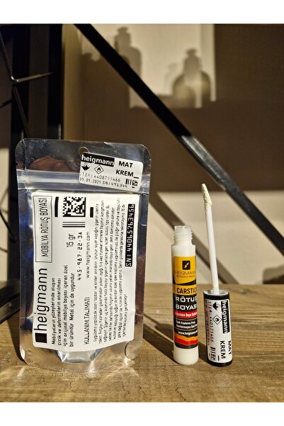 HEİGMANN Mat Krem Mobilya Masa Sehpa Dolap Çizik Giderici Rötuş Rutuş Rütüş Boyası Kalemi