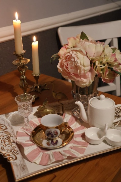 vintagetasarım Coffee Presentation Coasters with Ruffles Vintage 2 Pieces 20 cm