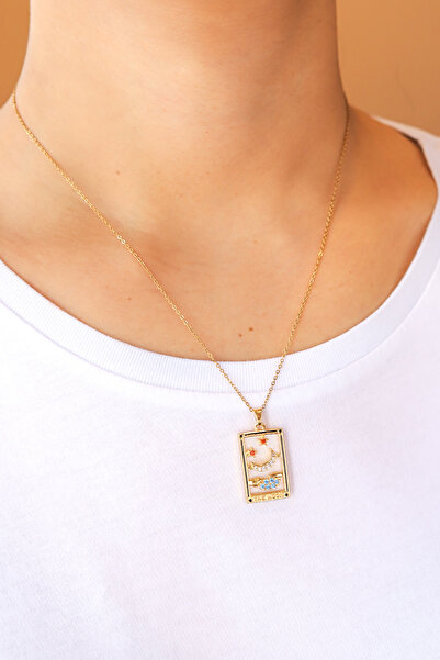 Brillo سلسال القمر من الفولاذ الذهبي مع حجر الزركون